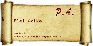 Plel Arika névjegykártya